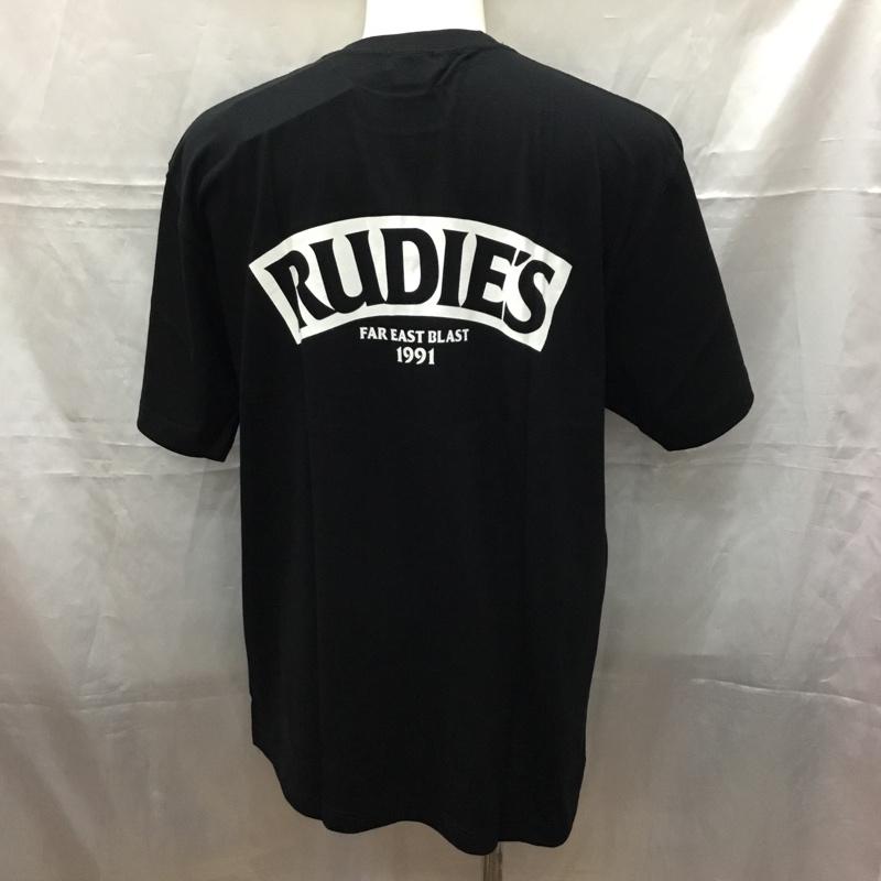 ルーディーズ RUDIES Tシャツ 半袖 半袖カットソー プリントTシャツ クルーネックカットソー 5 プリント 黒 / ブラック /  メンズ USED 古着 中古 10111305