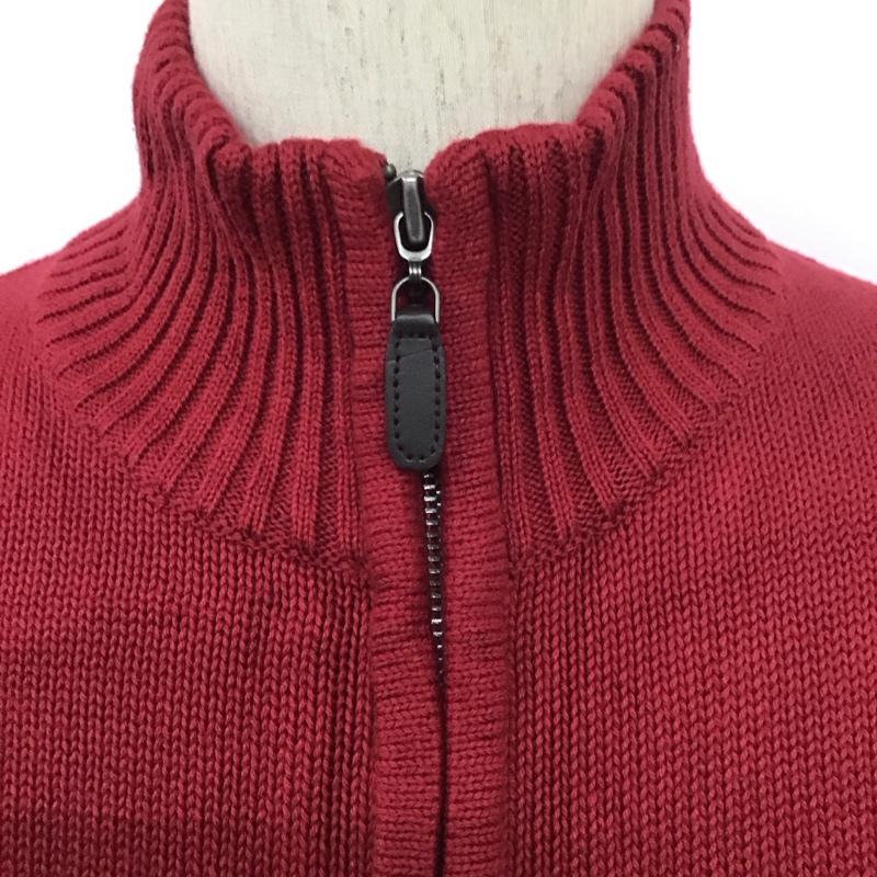 エルエルビーン L.L.Bean ニット、セーター 長袖 長袖ニットカットソー ジップアップニットジャケット アウター S 無地 えんじ / ワインレッド / メンズ USED 古着 中古 10111134
