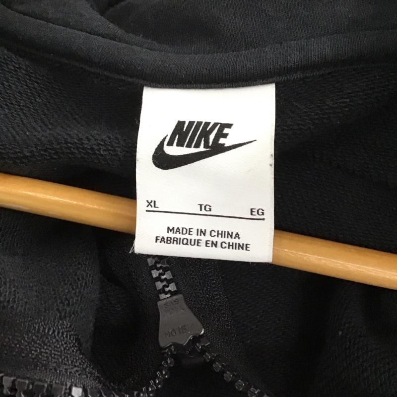 ナイキ NIKE パーカー 長袖 bv2649-010 パーカー ジップアップパーカー スポーツウェア XL ロゴ、文字 黒 / ブラック / メンズ USED 古着 中古 10132361