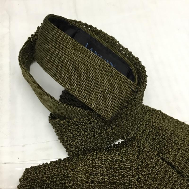 ランバン LANVIN ネクタイ ネクタイ シルク イタリア製 無地 カーキ / カーキ / メンズ USED 古着 中古 10113627
