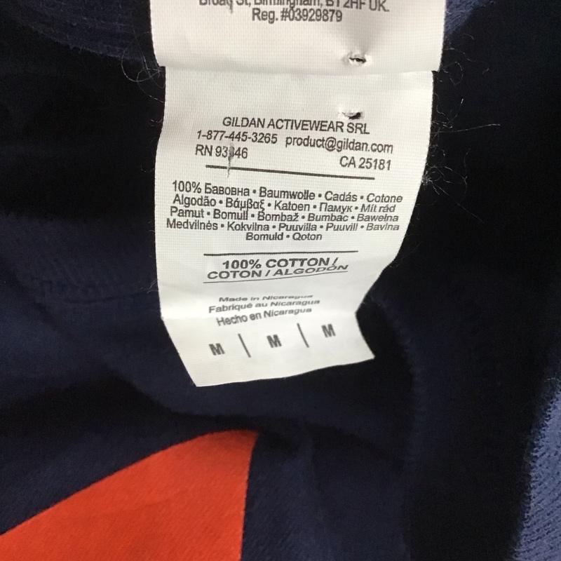 ギルダン GILDAN カットソー 長袖 長袖カットソー クルーネックカットソー ロングスリーブカットソー プリントTシャツ M ロゴ、文字 紺 / ネイビー / メンズ USED 古着 中古 10108028