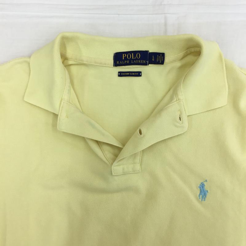 ポロラルフローレン POLO RALPH LAUREN カットソー 半袖 ポロシャツ L ロゴ、文字 黄 / イエロー / メンズ USED 古着 中古 10136803