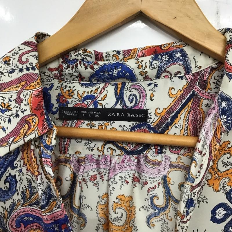 ザラベーシック ZARA BASIC チュニック 長袖 L 総柄 マルチカラー / マルチカラー / レディース USED 古着 中古 10138090