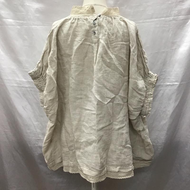 ひより HIYORI カットソー 半袖 TK425211 コットン リネン タグ付き M 無地 アイボリー / アイボリー / レディース USED 古着 中古 10123488