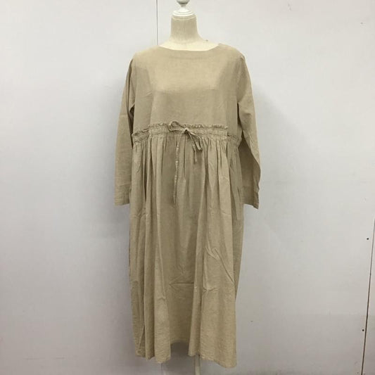 イチ ichi ワンピース ロングスカート 191030A G191030 長袖 コットンリネン 綿麻 タグ付き FREE 無地 ベージュ / ベージュ /  レディース USED 古着 中古 10133413