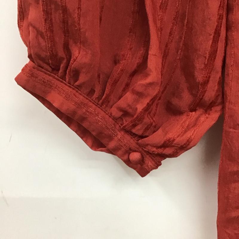 フラーネ Frene シャツ、ブラウス 長袖 2way M 無地 赤 / レッド / レディース USED 古着 中古 10130280