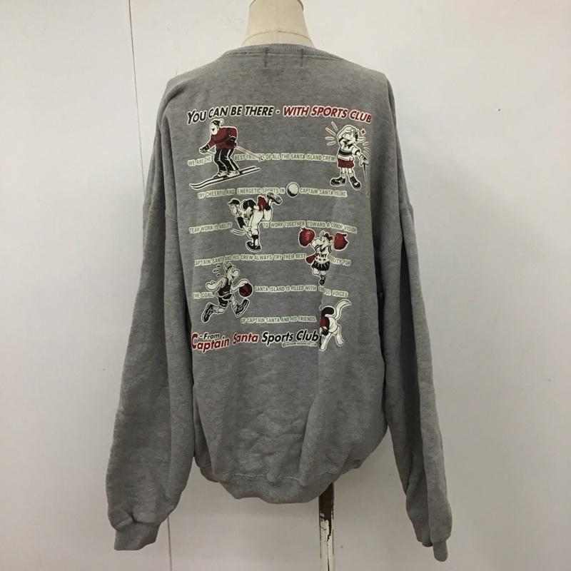 キャプテンサンタ CAPTAINSANTA トレーナー 長袖 スウェット L プリント 灰 / グレー / メンズ USED 古着 中古 10109070