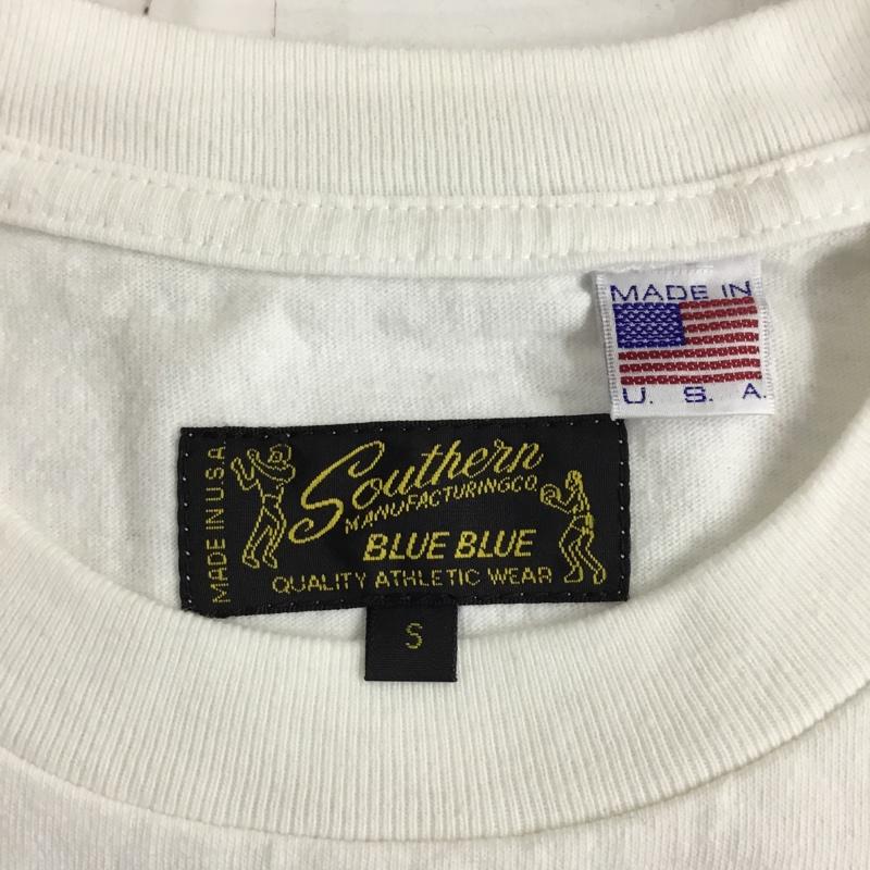 ブルーブルー BLUE BLUE Tシャツ 半袖 半袖カットソー プリントTシャツ クルーネックカットソー S プリント 白 / ホワイト /  メンズ USED 古着 中古 10110048