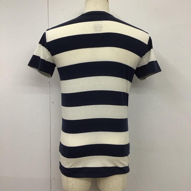 アメリカンイーグル AMERICANEAGLE カットソー 長袖 半袖ボーダーカットソー 半袖Tシャツ Vネック XS ボーダー柄 白 / ホワイト / X 紺 / ネイビー /  メンズ USED 古着 中古 10113137