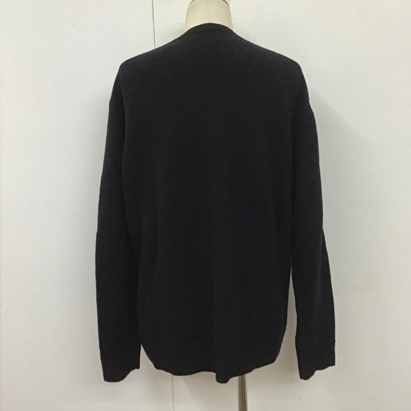 ステューシー STUSSY ニット、セーター 長袖 クルーネック XL ロゴ、文字 黒 / ブラック / メンズ USED 古着 中古 10111866