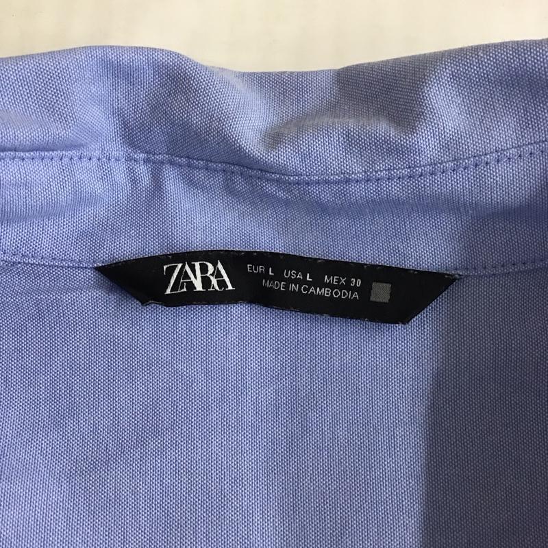 ザラ ZARA シャツ、ブラウス 長袖 長袖シャツ カラーシャツ 長袖カットソー L 無地 水色 / ライトブルー / レディース USED 古着 中古 10116417