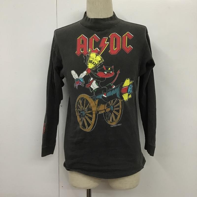 古着 USED カットソー 長袖 moviemusic 90s AC/DC HELLS BELLS DEVIL 1990年 プリント チャコールグレー / チャコールグレー / メンズ USED 古着 中古 10105669