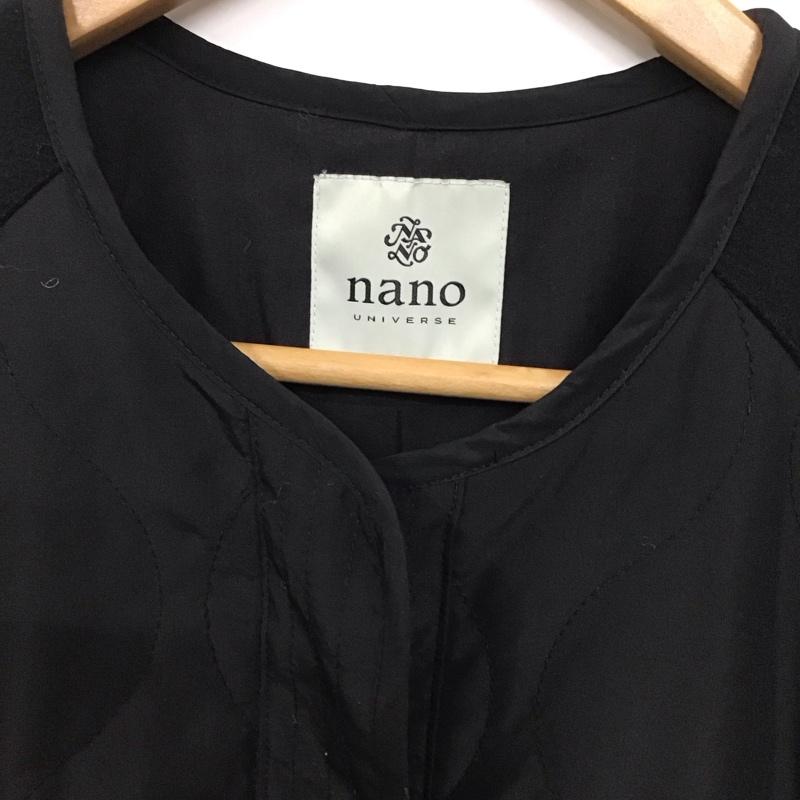 ナノユニバース nano・universe ジャケット、上着 ジャケット、ブレザー NLE12COT008TN ノーカラー キルティング ロング丈 FREE 無地 黒 / ブラック / レディース USED 古着 中古 10130450