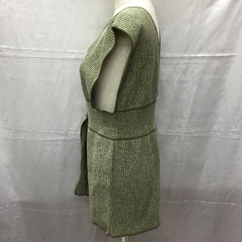 ローリーズファーム LOWRYS FARM ベスト ベスト LF621255AD パイピング ニット FREE 無地 カーキ / カーキ / レディース USED 古着 中古 10112896