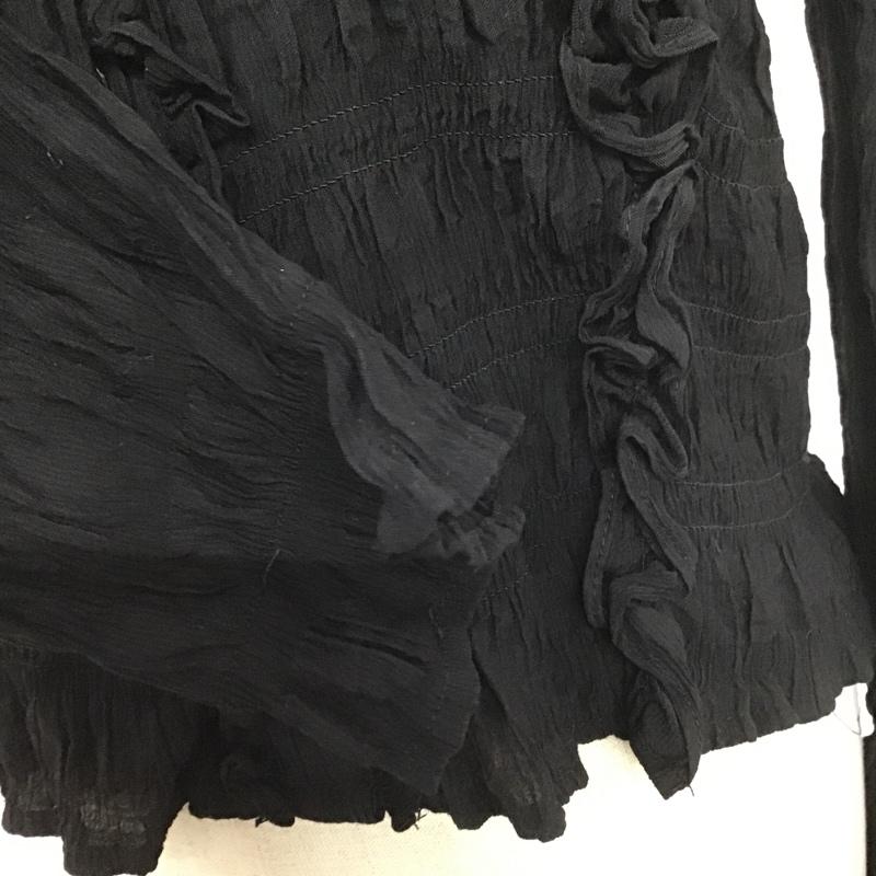 ザラ ZARA シャツ、ブラウス 長袖 7696 250 800 シャーリング スタンドカラー M 無地 黒 / ブラック / レディース USED 古着 中古 10107148