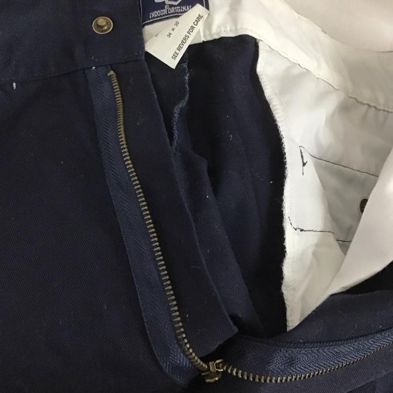 古着 USED パンツ チノパン チノパン ワイドパンツ カジュアルパンツ INDOORORIGINAL 34 無地 紺 / ネイビー /  メンズ USED 古着 中古 10126260