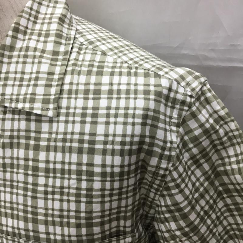 アダムエロペ ADAM ET ROPE  シャツ、ブラウス 半袖 gmg-09120-a 半袖シャツ カラーシャツ 半袖カットソー チェックシャツ M チェック 白 / ホワイト / X カーキ / カーキ /  メンズ USED 古着 中古 10109325