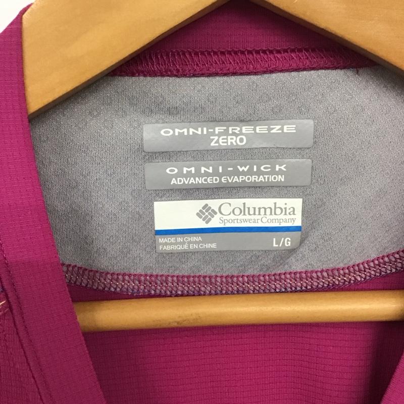 コロンビア Columbia Tシャツ 半袖 114 PL2178 スポーツウェア L ロゴ、文字 マゼンタ / マゼンタ / レディース USED 古着 中古 10131105