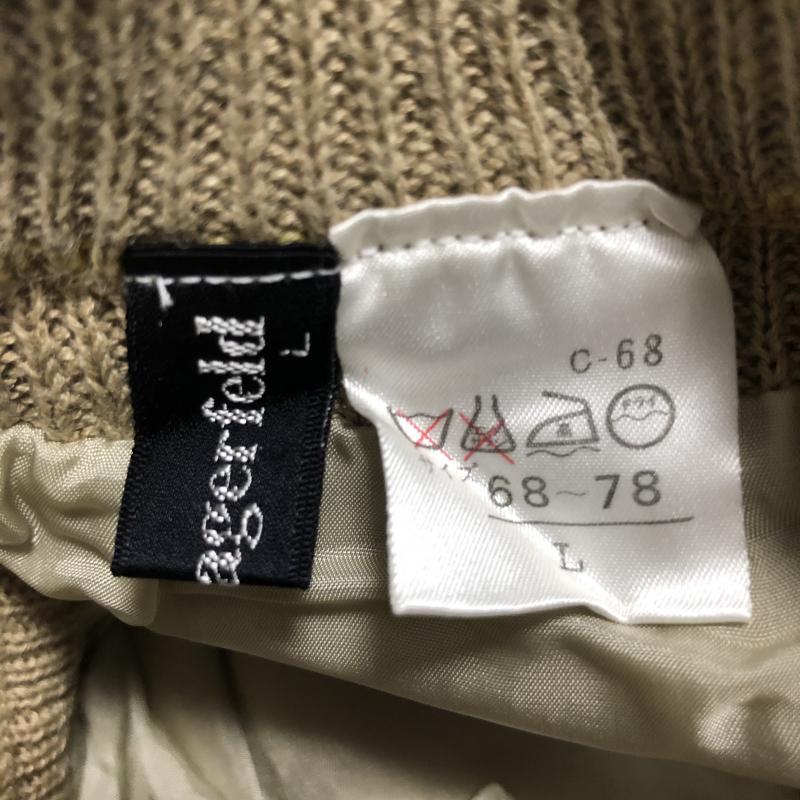 カールラガーフェルド KARL LAGERFELD スカート ひざ丈スカート ニットスカート L 無地 茶 / ブラウン / レディース USED 古着 中古 10014270