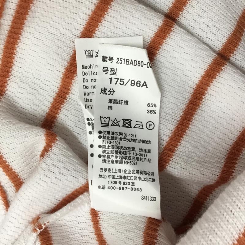 アズールバイマウジー AZUL BY MOUSSY Tシャツ 半袖 半袖カットソー プリントTシャツ クルーネックカットソー ボーダー L ボーダー柄 白 / ホワイト / X 橙 / オレンジ /  メンズ USED 古着 中古 10108948