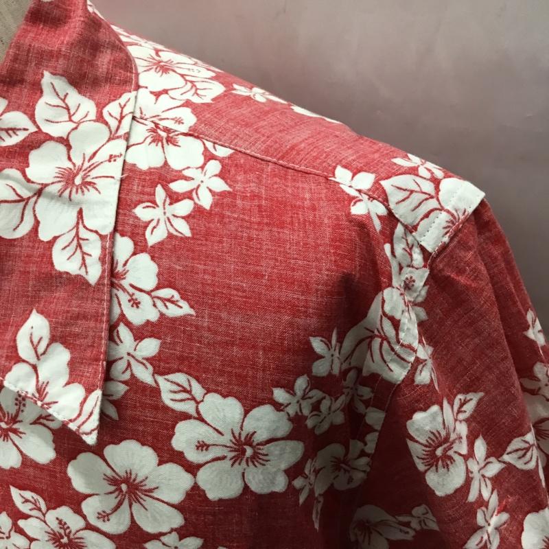 古着 USED シャツ、ブラウス 半袖 半袖シャツ カラーシャツ 半袖カットソー アロハシャツ 4L 総柄 X 花柄 白 / ホワイト / X 赤 / レッド /  メンズ USED 古着 中古 10108538