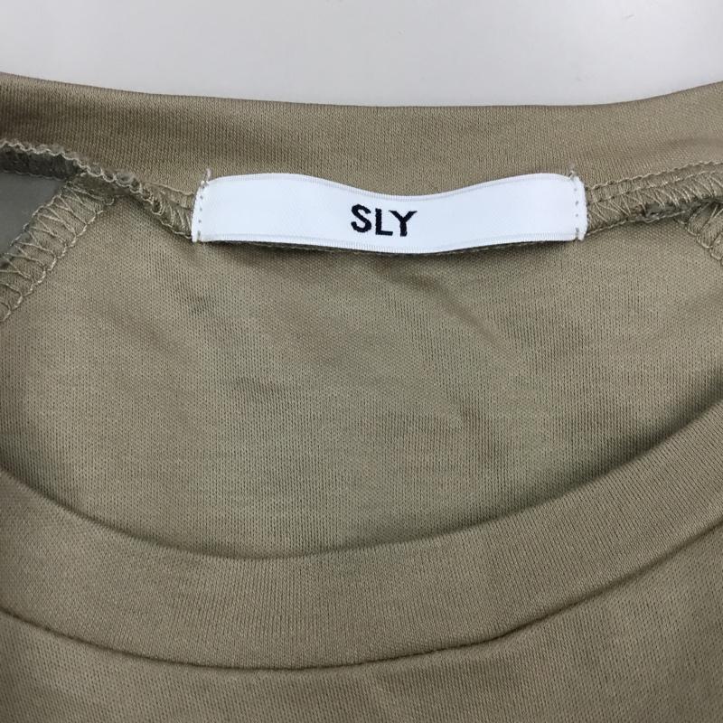 スライ SLY カットソー 半袖 030FSA80-3150 DOCKING PUFF SL TOPS パフスリーブ FREE 無地 灰 / グレー / X ベージュ / ベージュ /  レディース USED 古着 中古 10107447