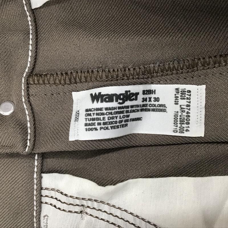 ラングラー Wrangler パンツ スラックス スラックス センタータックパンツ ストレートパンツ 34インチ 無地 茶 / ブラウン /  メンズ USED 古着 中古 10120523