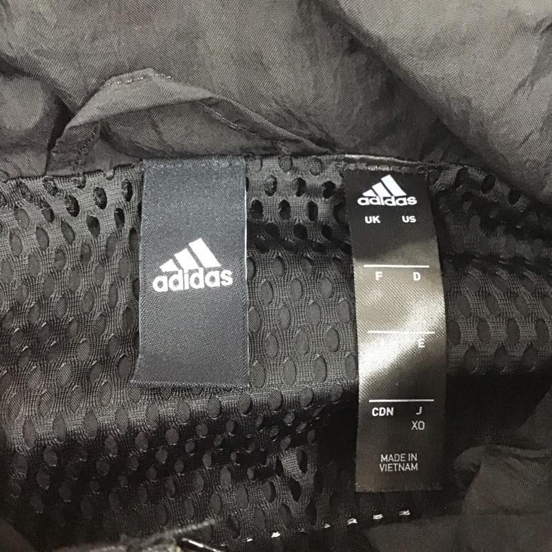 アディダス adidas ジャケット、上着 ジャンパー、ブルゾン fn1660 ナイロンジャケット ジップアップジャケット スポーツウェア ロゴ、文字 黒 / ブラック / メンズ USED 古着 中古 10111798