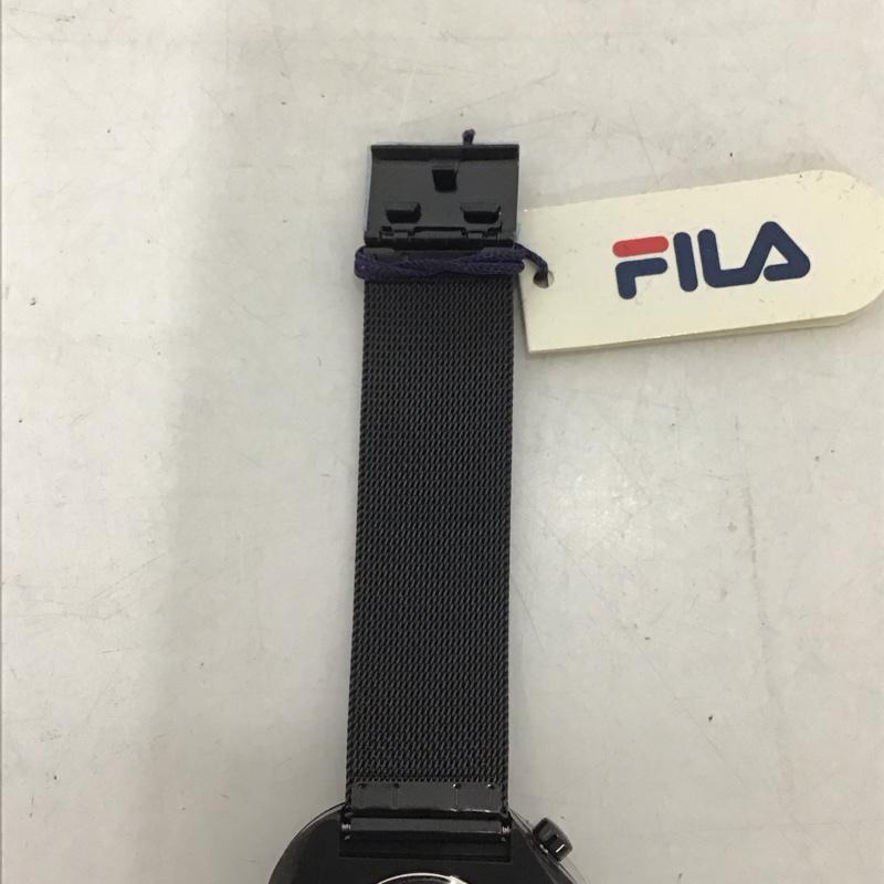 フィラ FILA 腕時計 アナログ(クォーツ式) 38-162 箱有 ロゴ、文字 黒 / ブラック / レディース USED 古着 中古 10134105