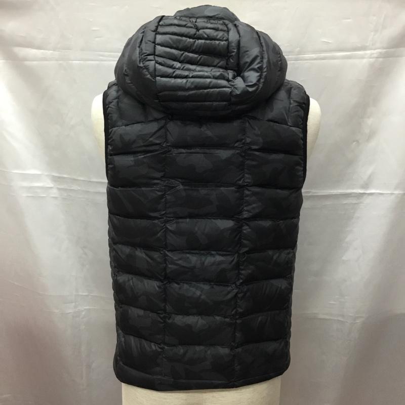 エディーバウアー Eddie Bauer ベスト ベスト 0317979 ダウンジャケット ジップアップジャケット アウター XS 総柄 黒 / ブラック / メンズ USED 古着 中古 10108235