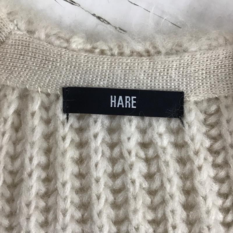 ハレ HARE カーディガン 長袖 HA020185AD Vネック ロング丈 FREE 無地 アイボリー / アイボリー / メンズ USED 古着 中古 10119639