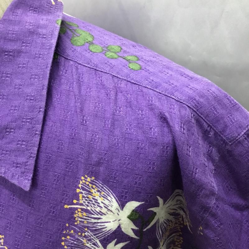 マンゴ MANGO シャツ、ブラウス 半袖 半袖シャツ カラーシャツ 半袖カットソー アロハシャツ M 総柄 紫 / パープル /  メンズ USED 古着 中古 10108545
