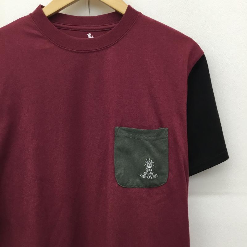 ゴースローキャラバン go slow caravan Tシャツ 半袖 3 ロゴ、文字 黒 / ブラック / X 白 / ホワイト / X えんじ / ワインレッド / レディース USED 古着 中古 10137591