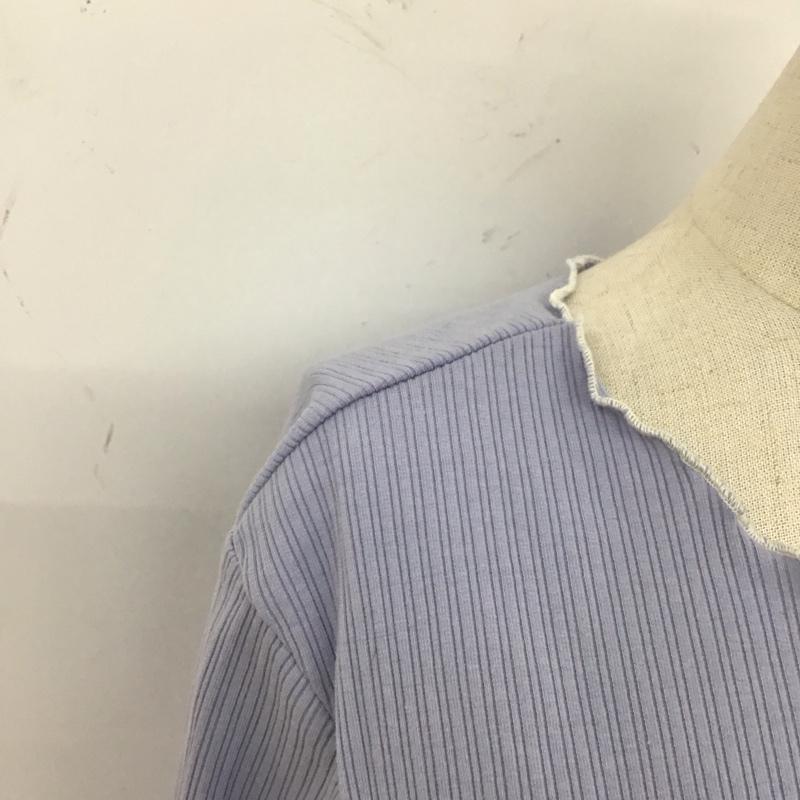 ダブルクローゼット w closet カットソー 長袖 356003 刺繍入りフレアスリーブプルオーバー ロゴ、文字 紫 / パープル /  レディース USED 古着 中古 10108371