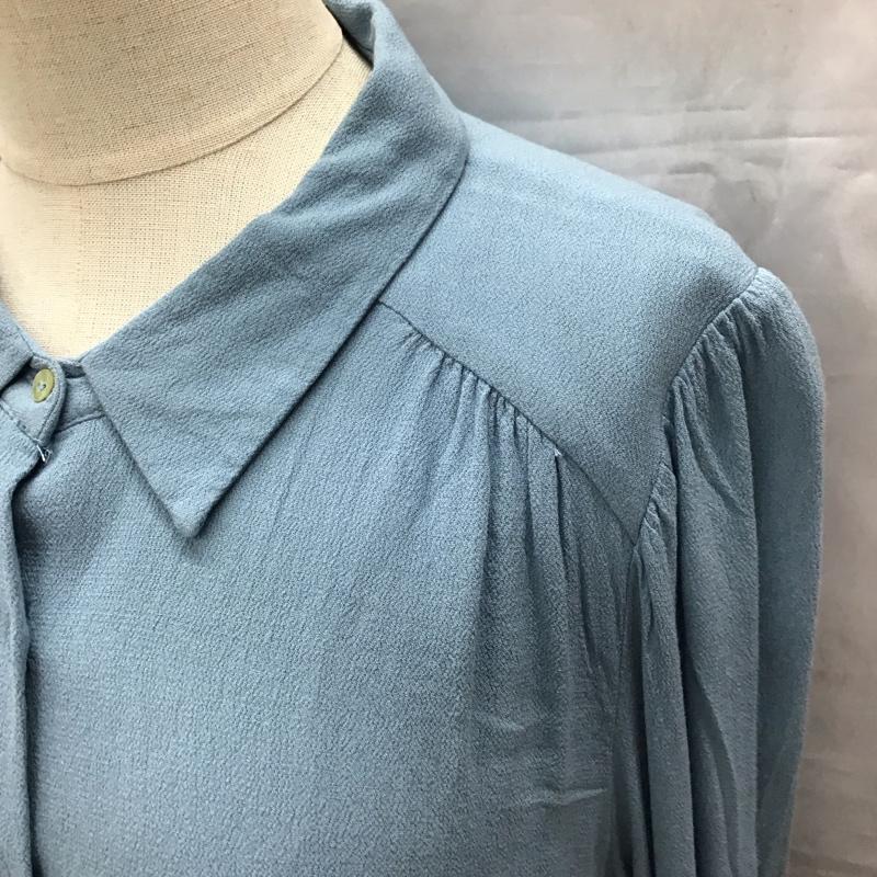 ザラ ZARA シャツ、ブラウス 長袖 長袖シャツ カラーシャツ カジュアルシャツ M 無地 水色 / ライトブルー / レディース USED 古着 中古 10116737
