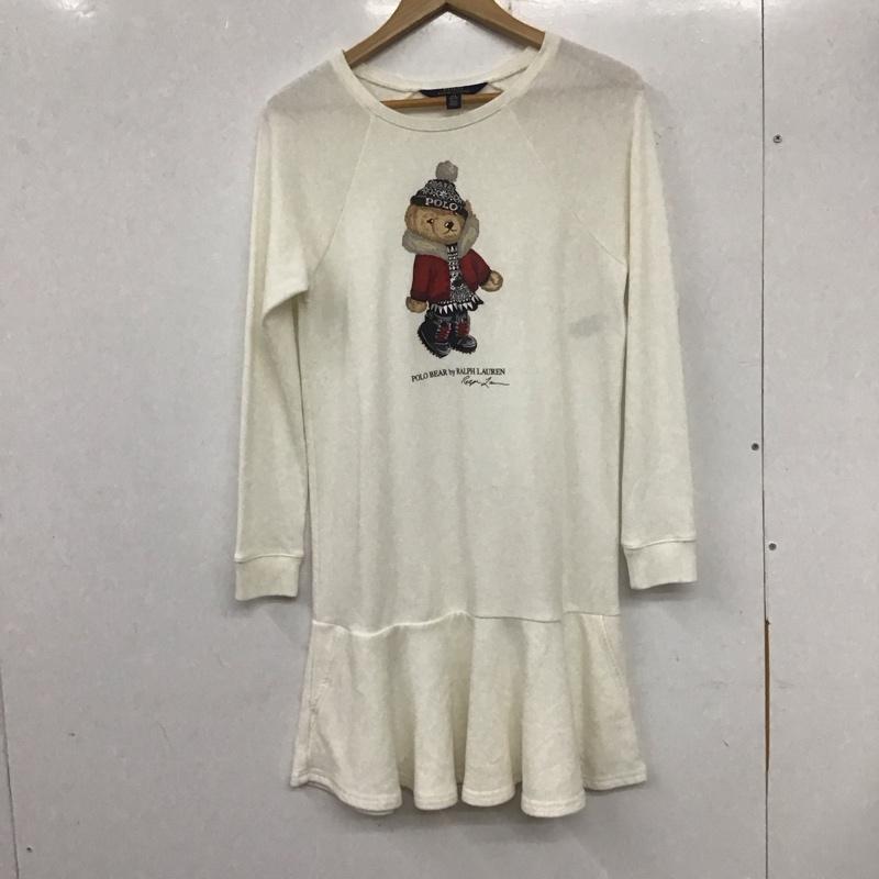 ポロラルフローレン POLO RALPH LAUREN ワンピース ロングスカート 長袖ロングワンピース スウェットワンピース クルーネック L プリント 白 / ホワイト / レディース USED 古着 中古 10136114