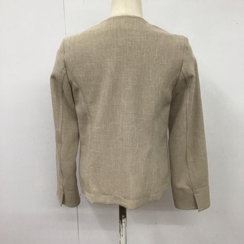 エディーバウアー Eddie Bauer ジャケット、上着 ジャケット、ブレザー ジップアップジャケット ノーカラージャケット アウター XS 無地 ベージュ / ベージュ / レディース USED 古着 中古 10126905