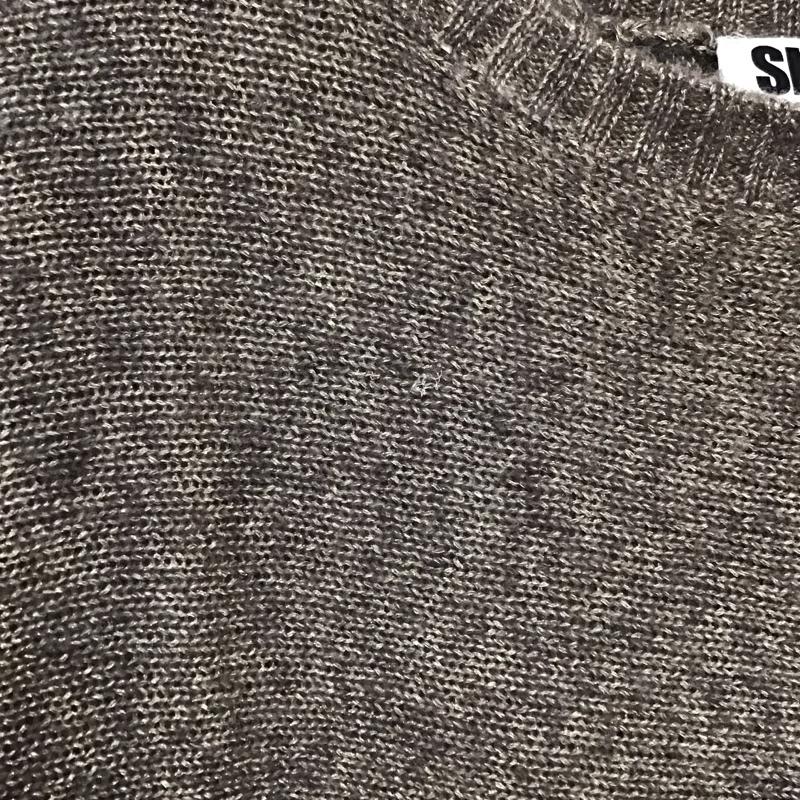 スライ SLY ニット、セーター 七分袖 半袖ニットカットソー クルーネックカットソー 半袖セーター FREE 無地 茶 / ブラウン / レディース USED 古着 中古 10117887