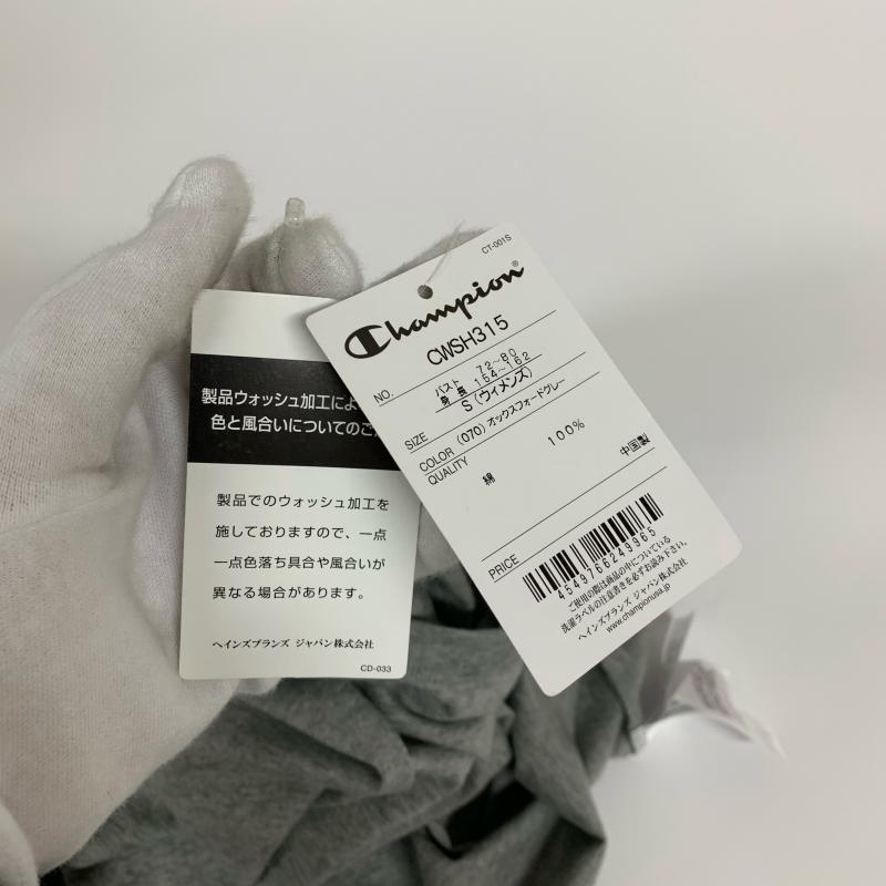 チャンピオン Champion Tシャツ 半袖 イーハイフンワールドギャラリー E hyphen world gallery×チャンピオン champion コラボ S 無地 灰 / グレー / レディース USED 古着 中古 10011846