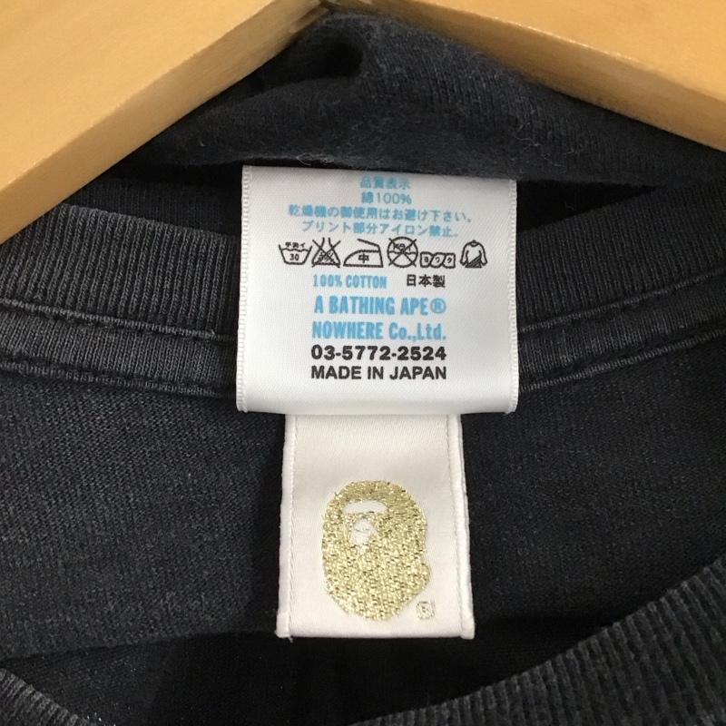 ベイプ BAPE Tシャツ 半袖 半袖カットソー プリントTシャツ クルーネックカットソー XL ロゴ、文字 黒 / ブラック / メンズ USED 古着 中古 10131407