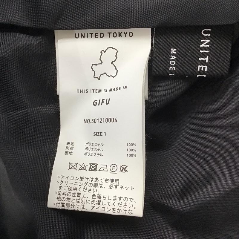 ユナイテッドトウキョウ UNITED TOKYO ワンピース ロングスカート 501210004 シャツワンピース インバランスプリーツワンピース 1 無地 黒 / ブラック / レディース USED 古着 中古 10139410