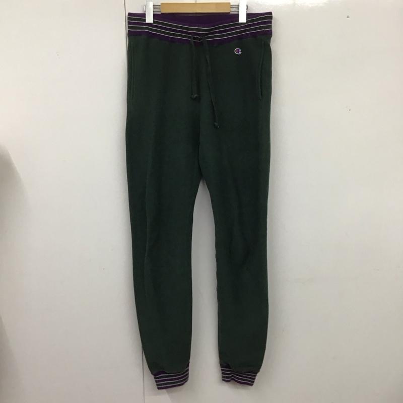 チャンピオン Champion パンツ ワークパンツ、ペインターパンツ c3-n203 スウェット ワイドパンツ ジャージ L ロゴ、文字 緑 / グリーン /  メンズ USED 古着 中古 10126438