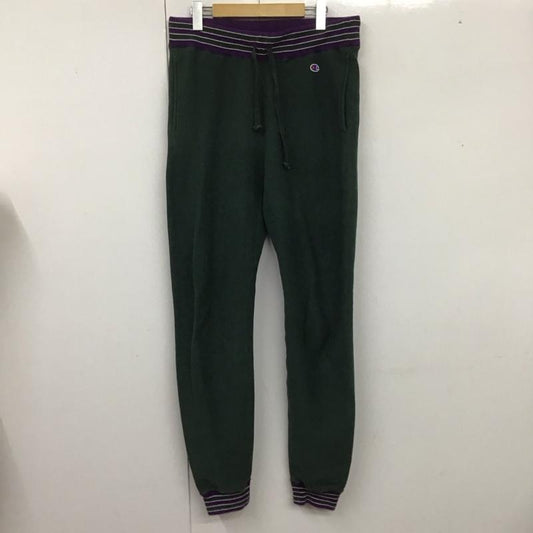 チャンピオン Champion パンツ ワークパンツ、ペインターパンツ c3-n203 スウェット ワイドパンツ ジャージ L ロゴ、文字 緑 / グリーン /  メンズ USED 古着 中古 10126438