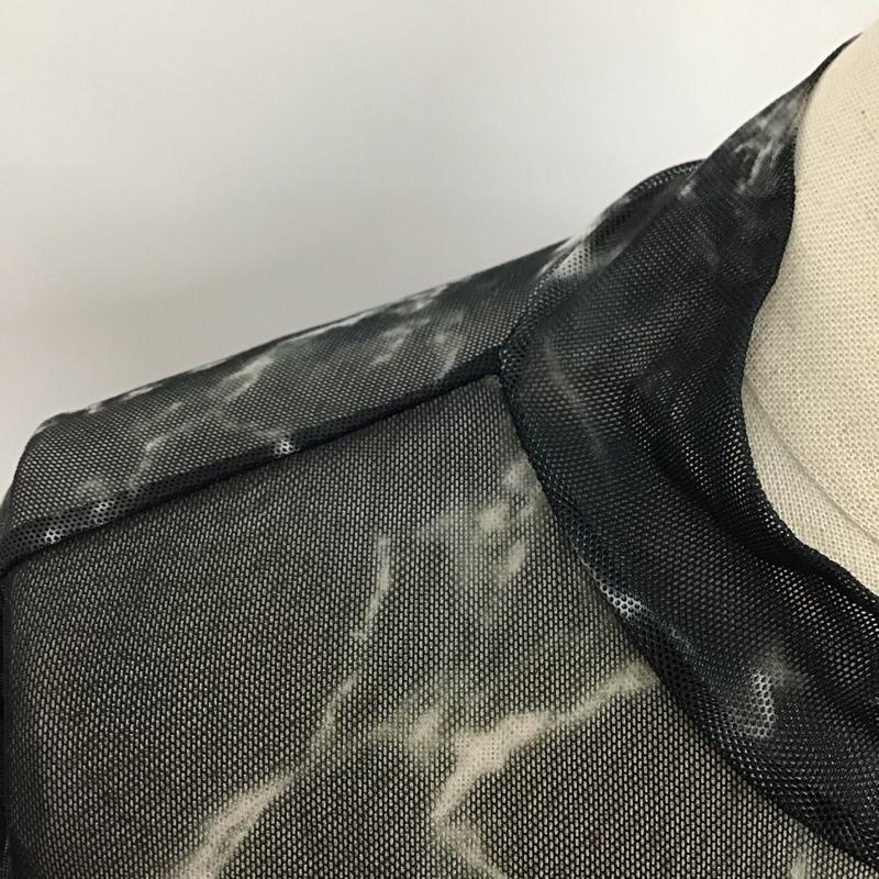 エックスガール X-girl カットソー 長袖 05192322 シースルー シアー スタンドネック 1 総柄 黒 / ブラック / レディース USED 古着 中古 10122673