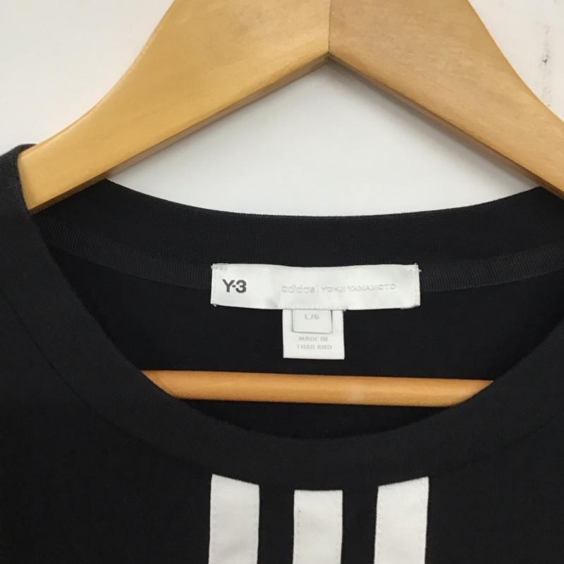 ワイスリー Y-3 Tシャツ 半袖 半袖カットソー プリントTシャツ クルーネックカットソー L ロゴ、文字 黒 / ブラック / メンズ USED 古着 中古 10137729