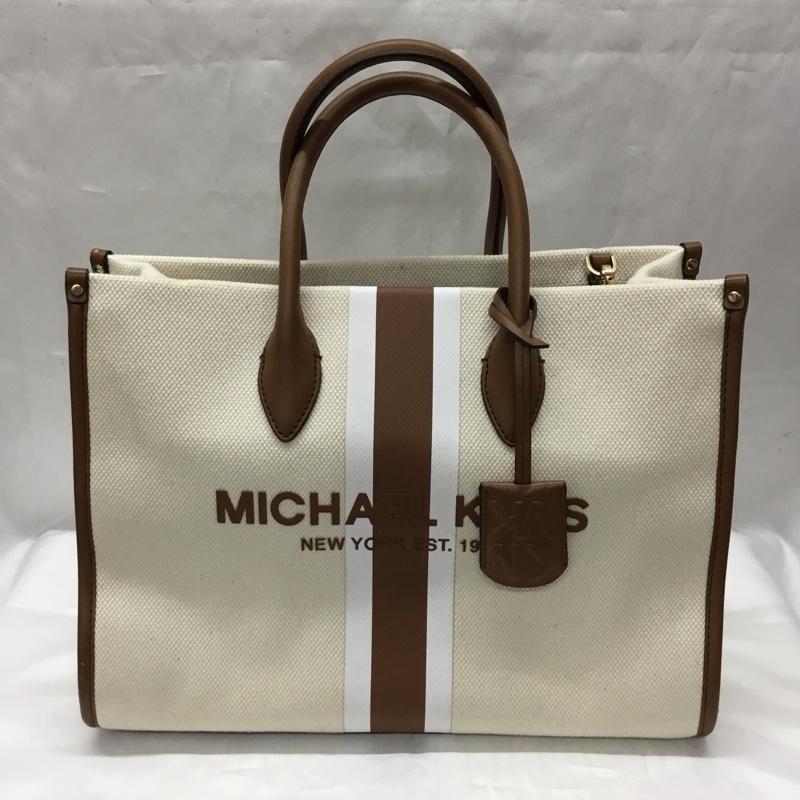 マイケルコース MICHAEL KORS トートバッグ トートバッグ 35S3G7ZT2C ショルダー 2WAY ロゴ、文字 茶 / ブラウン / X アイボリー / アイボリー / レディース USED 古着 中古 10110149
