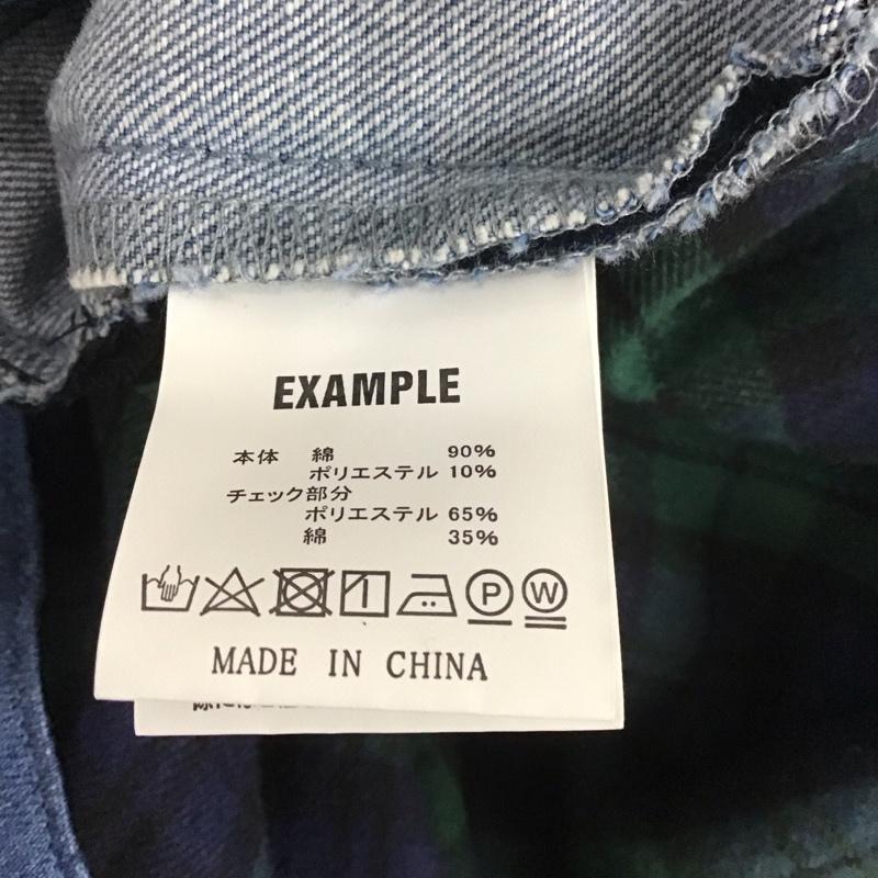 イグザンプル EXAMPLE コート コート一般 DENIM MOD COAT ライトオンス チェック L ワンポイント 青 / ブルー / メンズ USED 古着 中古 10106925