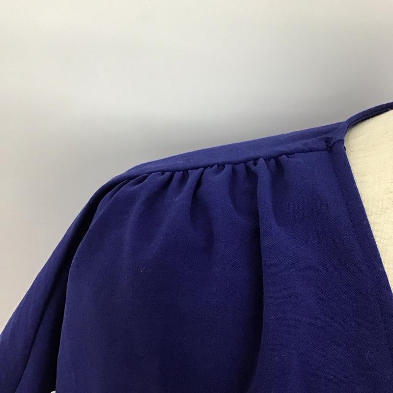 ザラ ZARA カットソー 半袖 半袖カットソー 半袖シャツ 無地シャツ L 無地 青 / ブルー / レディース USED 古着 中古 10125187
