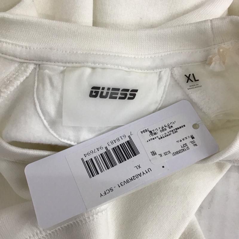 ゲス Guess トレーナー 長袖 U1YA02K9V31 スウェット 裏起毛 タグ付き XL ロゴ、文字 アイボリー / アイボリー / メンズ USED 古着 中古 10115601