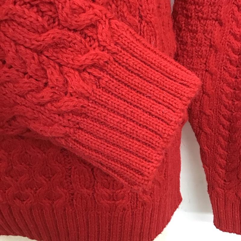 アダムエロペ ADAM ET ROPE ニット、セーター 長袖 長袖 M 総柄 赤 / レッド / メンズ USED 古着 中古 10112573